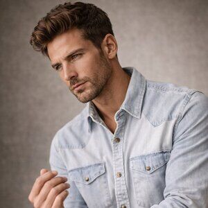 Wrangler Light Wash Denim Snap Button Shirt – Size 2XL